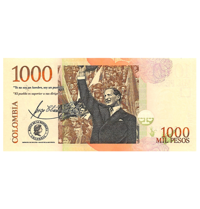 Colombia 1.000 Pesos 2016 Número bajo 260(Formato pequeño)